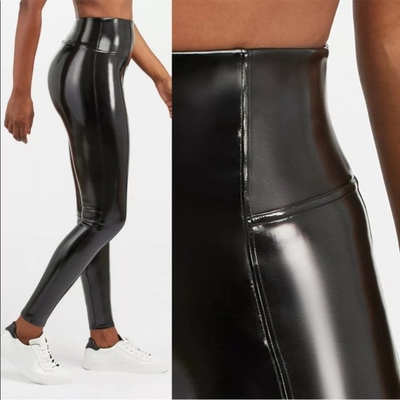 Spanx Faux Patent Leather Leggings Black size S - Picture 7 of 15